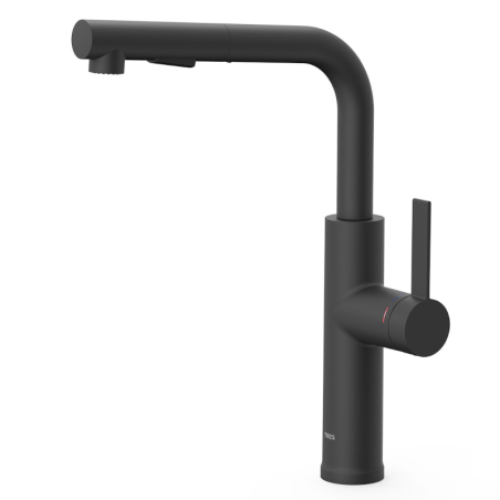 Monomando fregadero caño extraible TRES negro mate - 23043803NM
