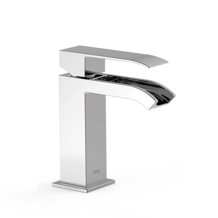 Monomando lavabo cascada abierta CUADRO-TRES cromo - 00611001 1