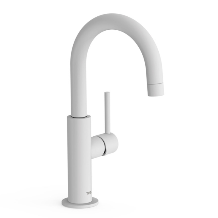 Monomando lavabo alto maneta lateral STUDY-TRES blanco mate - 26290403BM 1
