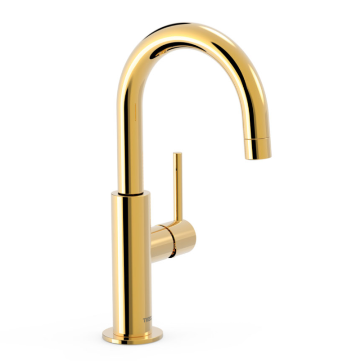 Monomando lavabo alto maneta lateral STUDY-TRES oro brillo - 26290403OR 1