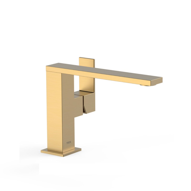 Monomando lavabo maneta lateral CUADRO-TRES oro mate - 00620501OM