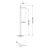 Monomando lavabo a suelo STUDY-TRES negro mate - 26285306NM 2
