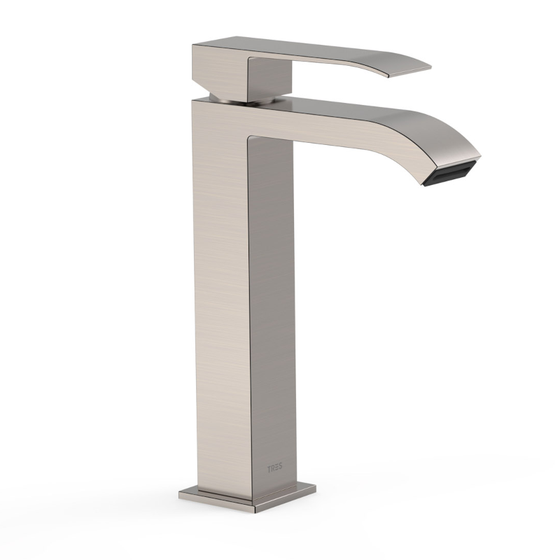 Monomando lavabo alto cascada CUADRO-TRES acero - 00661001AC