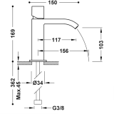 Monomando lavabo CUADRO-TRES cromo - 00610102 2