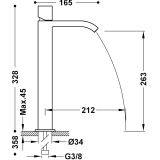 Monomando lavabo XL cascada CUADRO-TRES cromo - 00681002 2