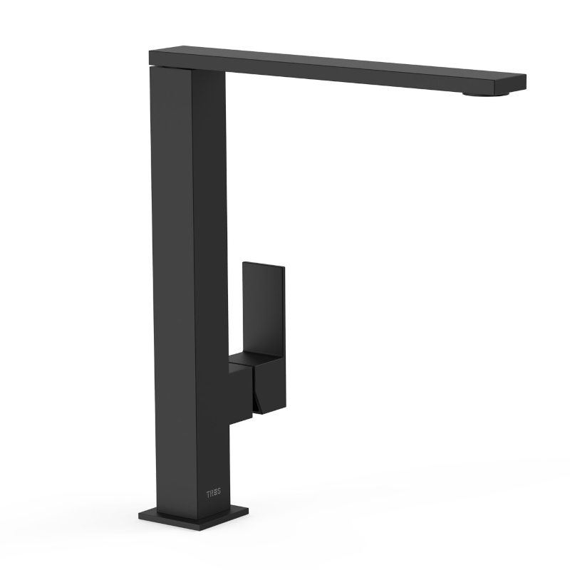 Monomando lavabo alto maneta lateral CUADRO-TRES negro mate - 00648501NM