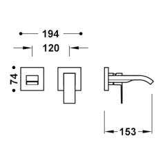 Monomando lavabo empotrado CUADRO-TRES oro mate - 00630023OM