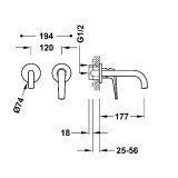 Monomando lavabo empotrado FUJI-TRES oro rosa mate - 2813002*OPM 2
