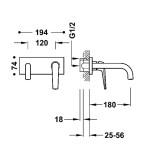 Monomando lavabo empotrado FUJI-TRES oro rosa mate - 2813002*OPM 2