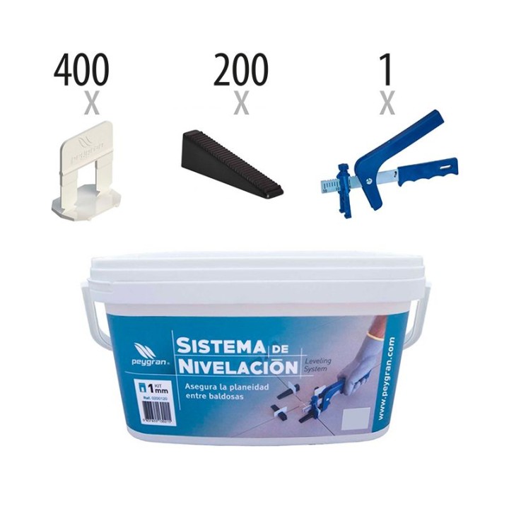 Kit nivelación cerámica LS CLASSIC (400 calzos + 200 cuñas + alicate) - Peygran 1