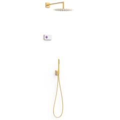 Kit termostático electrónico ducha empotrado 2-vías SHOWER TECHNOLOGY-TRES oro mate - 09286558OM - Tres