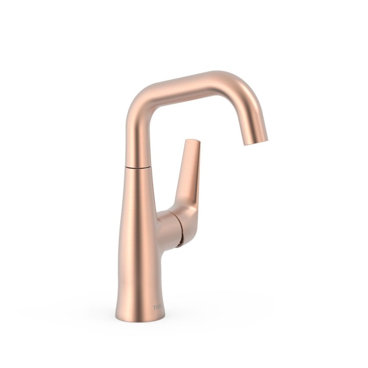 Monomando lavabo maneta lateral FUJI-TRES oro rosa mate - 28144701OPM 1