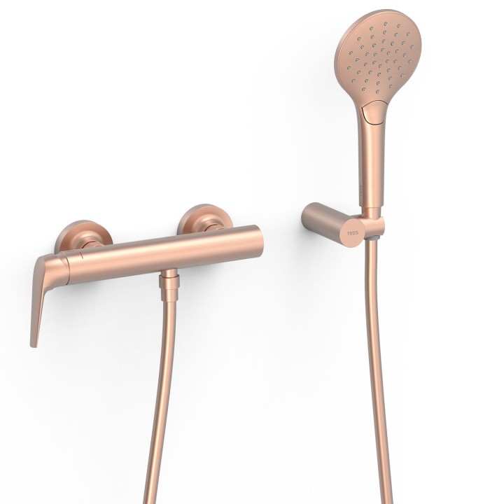 Monomando ducha FUJI-TRES oro rosa mate - 28116701OPM 1