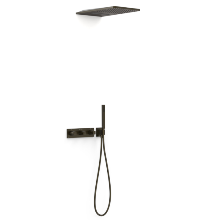 Kit termostático ducha empotrado 3-vías B-SYSTEM negro bronce - 30725305KMB 1