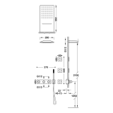 Kit termostático ducha empotrado 4-vías B-SYSTEM negro bronce - 30725405KMB 2