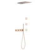 Kit termostático ducha empotrado 4-vías B-SYSTEM oro rosa mate - 30725405OPM 1