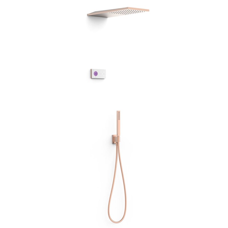Kit termostático electrónico ducha empotrado 2-vías SHOWER-TECHNOLOGY oro rosa mate - 09286551OPM