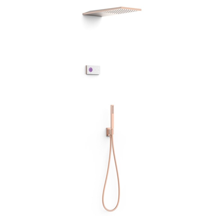 Kit termostático electrónico ducha empotrado 2-vías SHOWER-TECHNOLOGY oro rosa mate - 09286551OPM 1