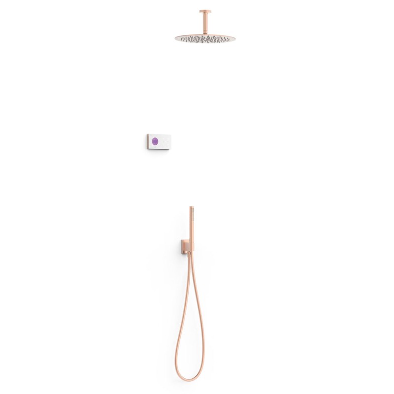 Kit termostático electrónico ducha empotrado 2-vías SHOWER-TECHNOLOGY oro rosa mate - 09286567OPM