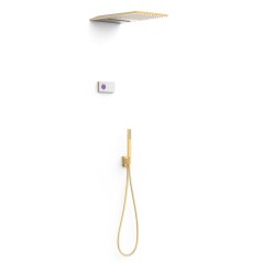Kit termostático electrónico ducha empotrado 3-vías SHOWER-TECHNOLOGY oro mate - 09286308OM - Tres