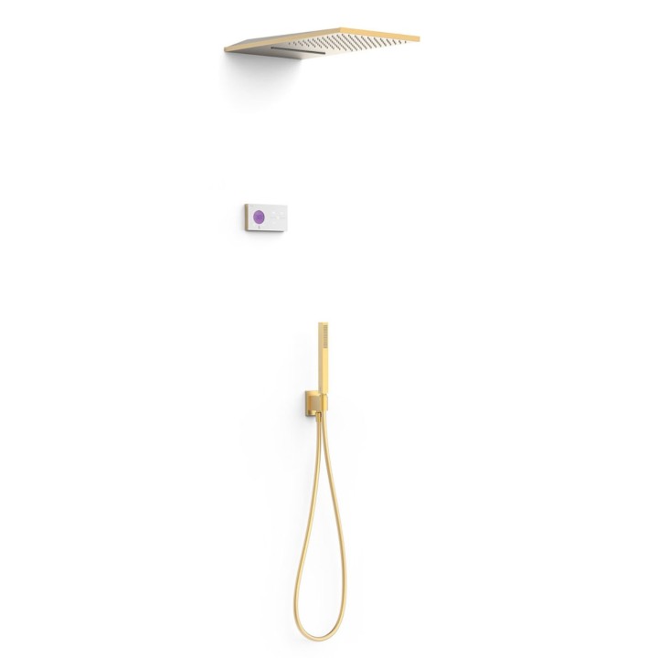 Kit termostático electrónico ducha empotrado 3-vías SHOWER-TECHNOLOGY oro mate - 09286308OM 1