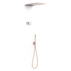 Kit termostático electrónico ducha empotrado 3-vías SHOWER-TECHNOLOGY oro rosa mate - 09286308OPM - Tres