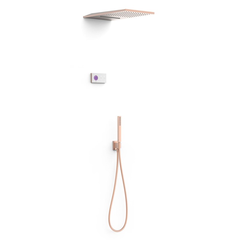Kit termostático electrónico ducha empotrado 3-vías SHOWER-TECHNOLOGY oro rosa mate - 09286308OPM