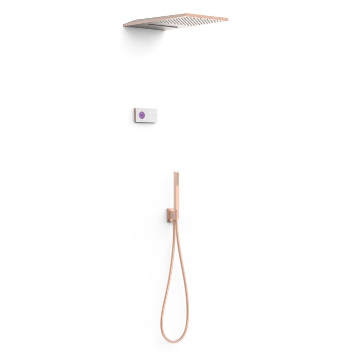 Kit termostático electrónico ducha empotrado 3-vías SHOWER-TECHNOLOGY oro rosa mate - 09286308OPM 1