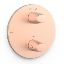 Termostático ducha empotrado 2-vías THERM-BOX oro rosa mate - 28125001OPM 1