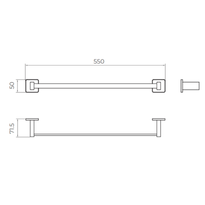 Toallero barra 50 TECHNIC oro cepillado - CAT002-04/OC 2