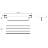 Toallero barra múltiple TECHNIC cromo - CAT002-05 2