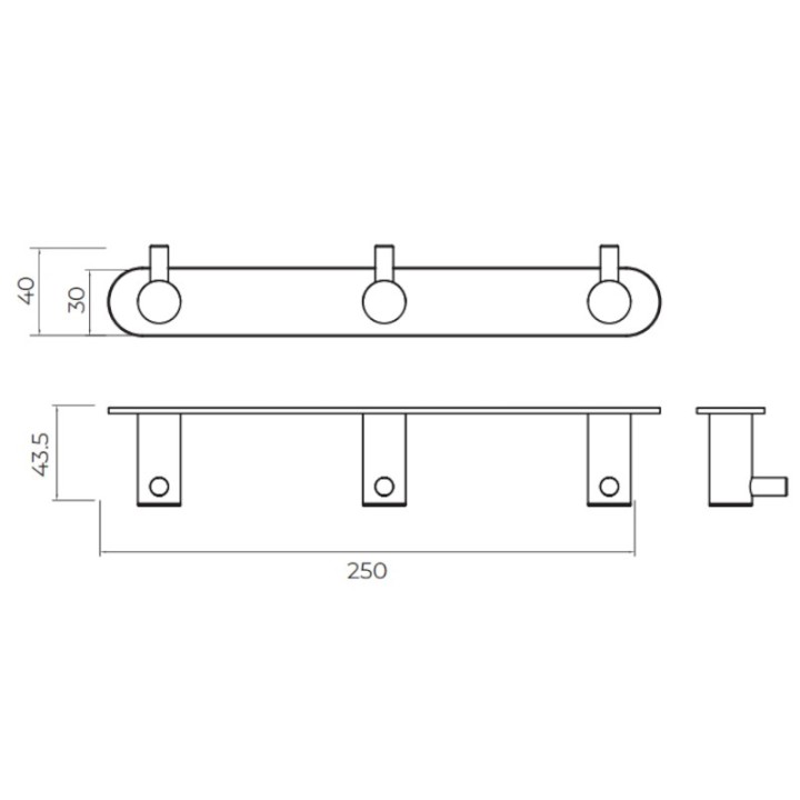 Percha triple ESSENTIAL cromo - CAE001-02 2
