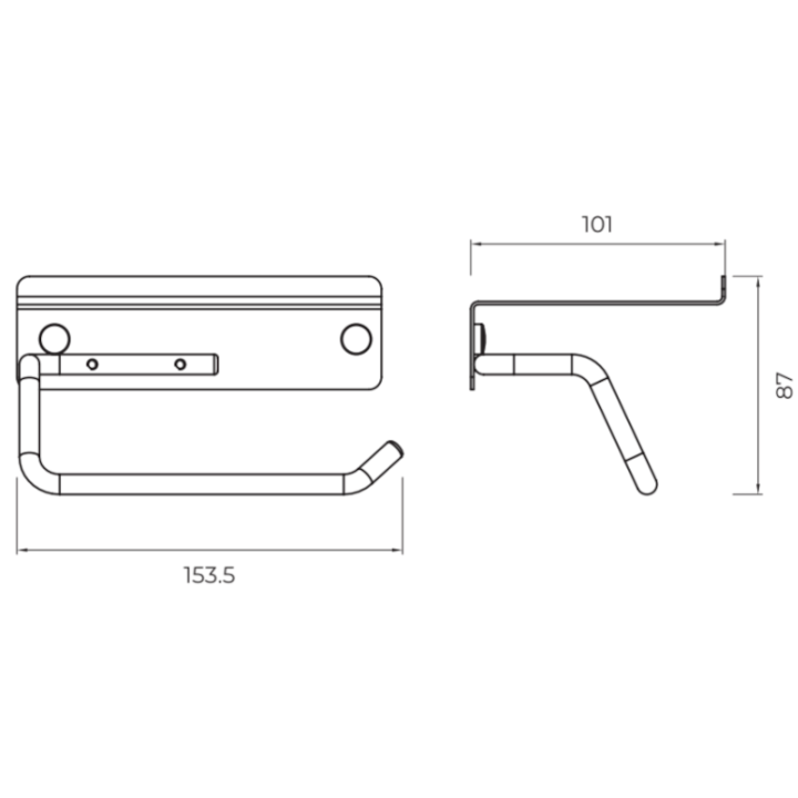 Portarrollo pared ESSENTIAL negro mate - CAE001-09/NG 2