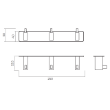 Perchero triple TECHNIC cromo - CAT002-02 2
