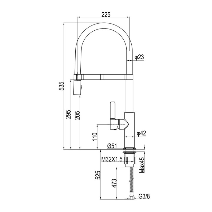 Monomando fregadero osmosis UDINE oro cepillado - 82702-G 2