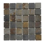 Malla mosaico piedra natural MOS-008 MULTICOLOR 5x5 - Tercocer 1