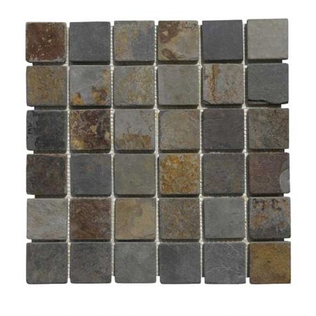 Malla Mosaico Piedra Natural MOS-008 MULTICOLOR 5x5 - Tercocer
