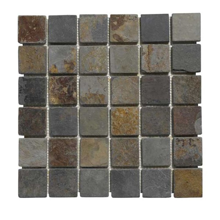 Malla mosaico piedra natural MOS-008 MULTICOLOR 5x5 - Tercocer 1
