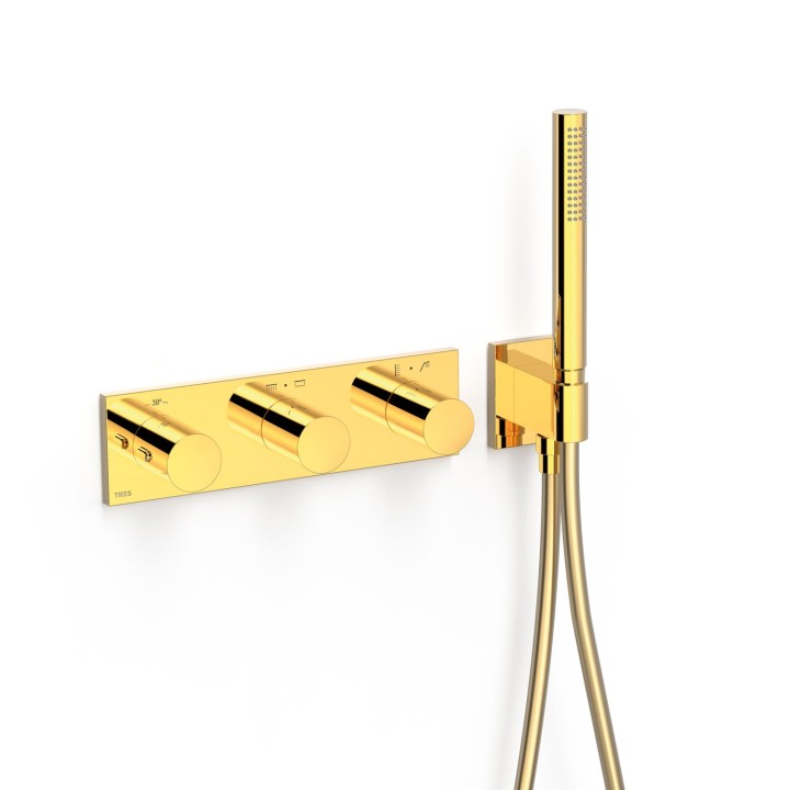 Termostático baño-ducha 4-vías B-SYSTEM oro brillo - 30735401OR 1