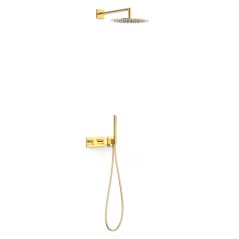 Kit termostático ducha empotrado 2-vías B-SYSTEM oro brillo - 30735204OR - Tres