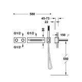 Kit termostático baño-ducha empotrado B-SYSTEM cromo - 30725207 2