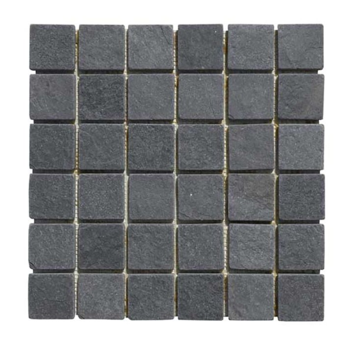Malla Mosaico Piedra Natural MOS-012 NEGRO 5x5 - Tercocer