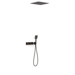 Kit termostático ducha empotrado 3-vías B-SYSTEM negro bronce - 30725306KMB 1
