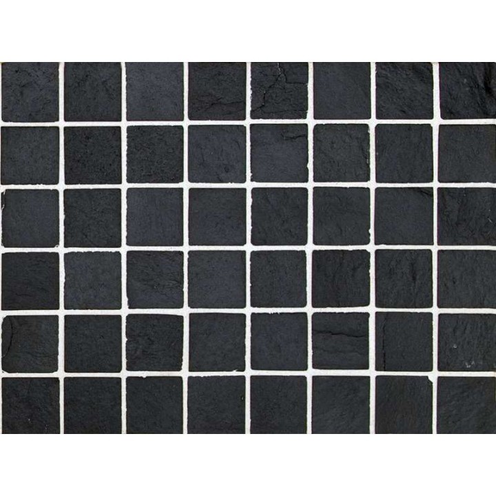 Malla Mosaico Piedra Natural MOS-012 NEGRO 5x5 - Tercocer 1