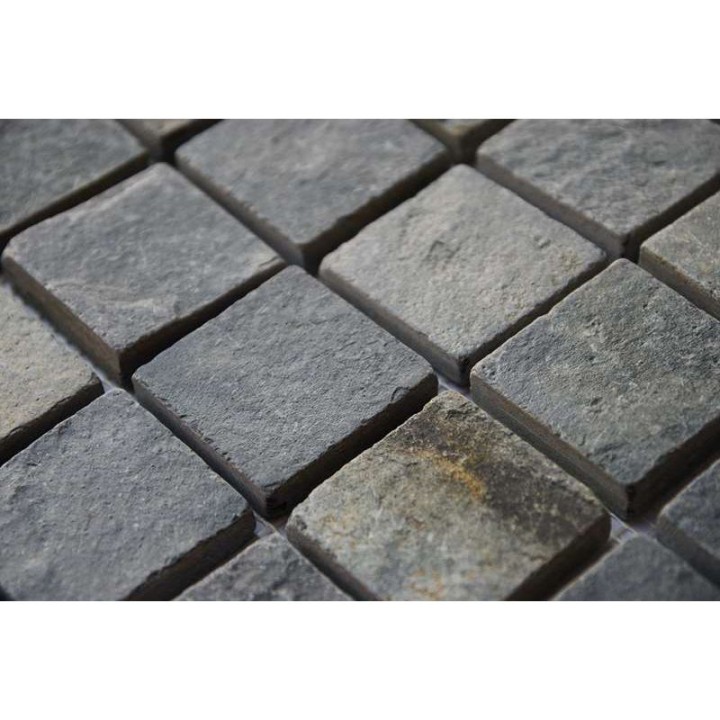 Malla Mosaico Piedra Natural MOS-012 NEGRO 5x5 - Tercocer 2
