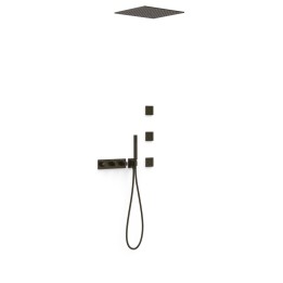 Kit termostático ducha empotrado 4-vías B-SYSTEM negro bronce - 30725406KMB 1