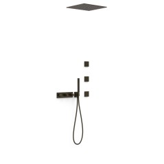 Kit termostático ducha empotrado 4-vías B-SYSTEM negro bronce - 30725406KMB - Tres