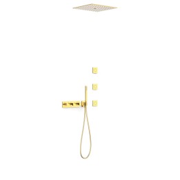 Kit termostático ducha empotrado 4-vías B-SYSTEM oro brillo - 30725406OR 1