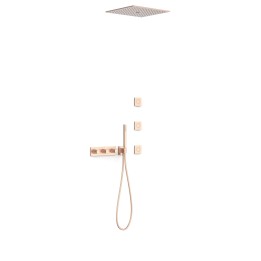 Kit termostático ducha empotrado 4-vías B-SYSTEM oro rosa mate - 30725406OPM 1