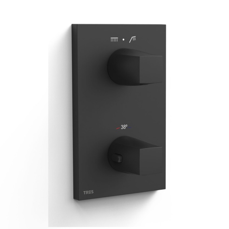 Termostático ducha empotrado 2-vías THERM-BOX negro mate - 21125001NM